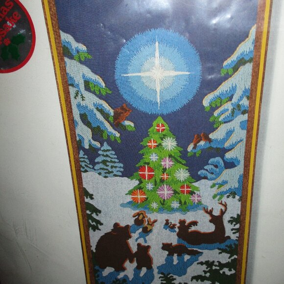 RARE Sunset Stitchery Vintage Christmas Kit Enchanted Forest  1980  #2083 - Picture 2 of 5